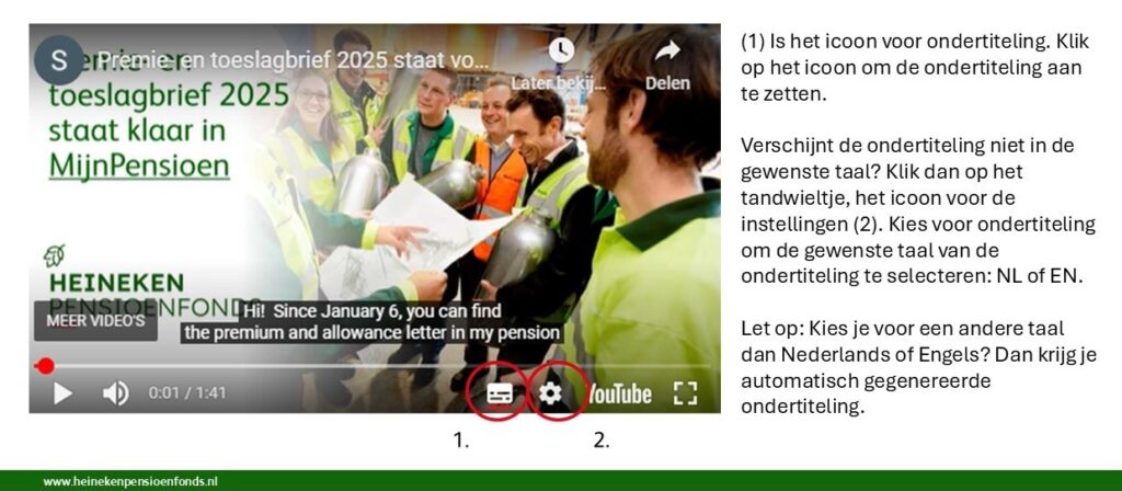 Instructie ondertiteling aanzetten op YouTube